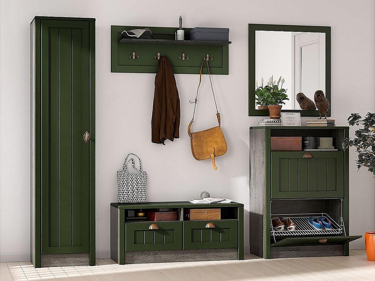 МОДУЛЬНАЯ ПРИХОЖАЯ ПРОВАНС 2,4 М, 2 ЦВЕТА ФАСАДА НА ВЫБОР