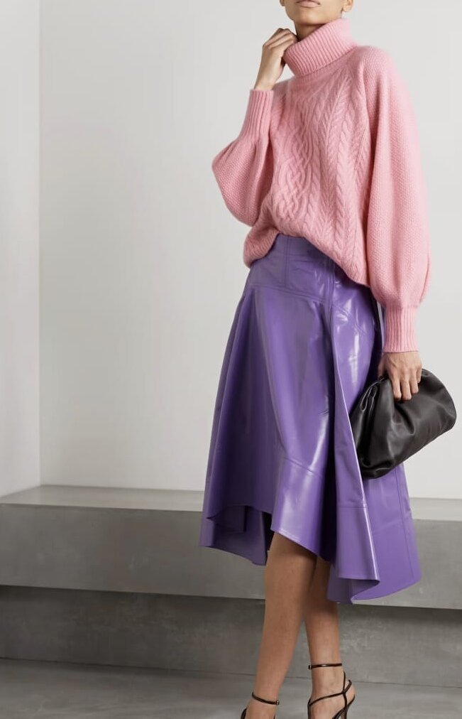 Джемпер Adam leppes, юбка BOTTEGA VENETA осень-зима 2022-2023г