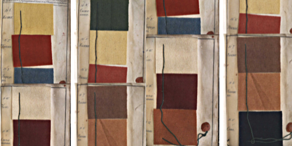 Образцовое сукно  для полков Русской армии утвержденное в 1802 году .    (фрагмент)