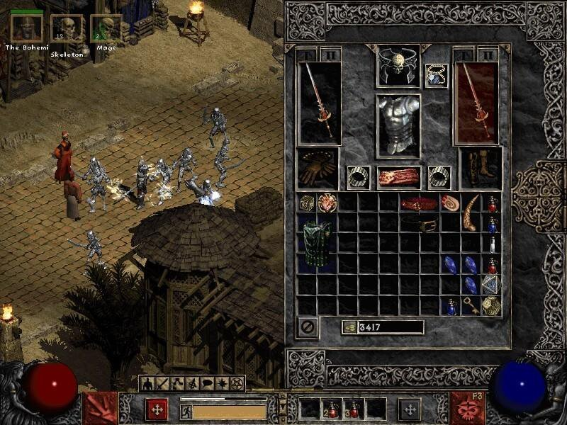 Диабло 2 ремастер. Diablo 2 Resurrection инвентарь. Diablo 2 2000г.