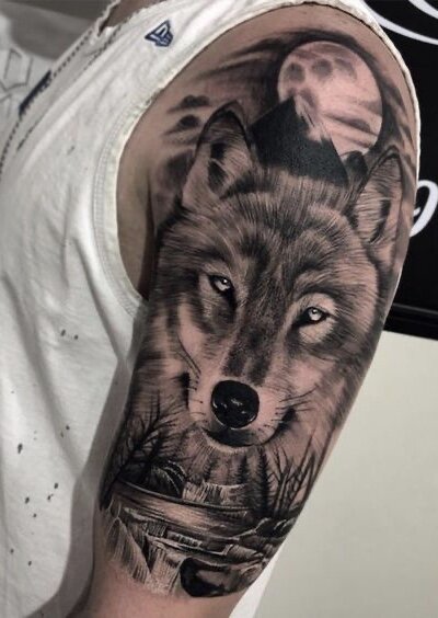 Эскиз тату волка - санитара леса - фото в салоне Tattoo Times