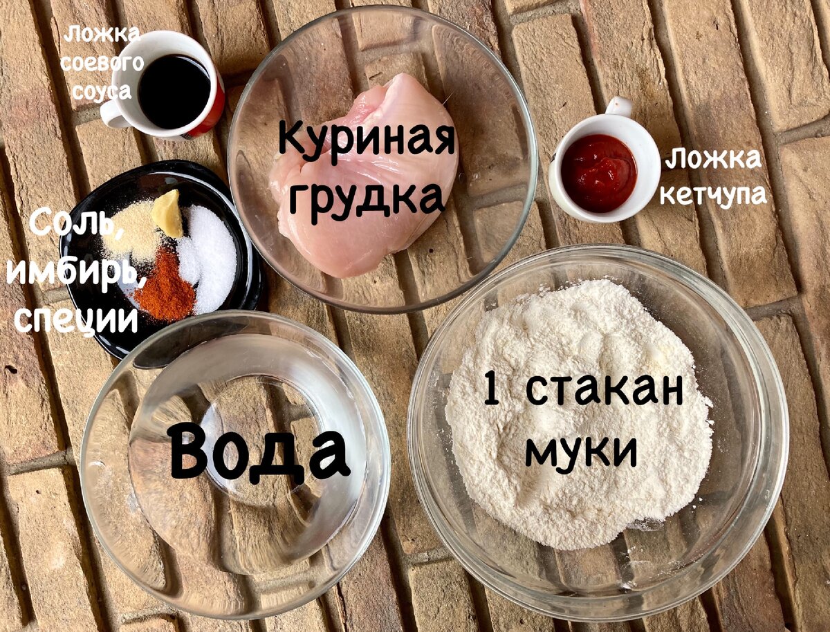Ингредиенты для курицы в стиле KFC