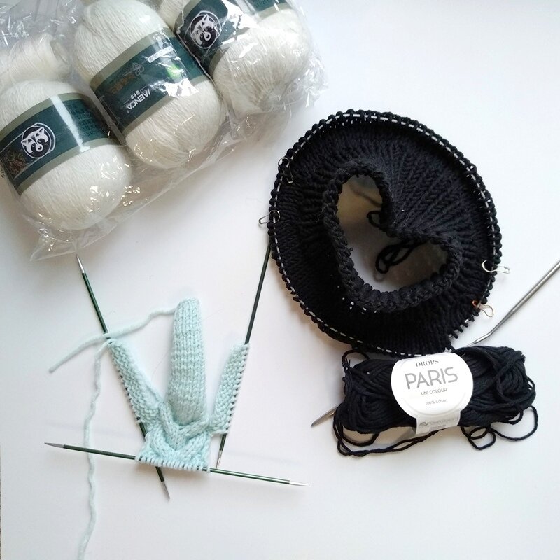 Подложной воротник в процесса (готовый на 2 фото), нечто мятное куролапое, и "норка"