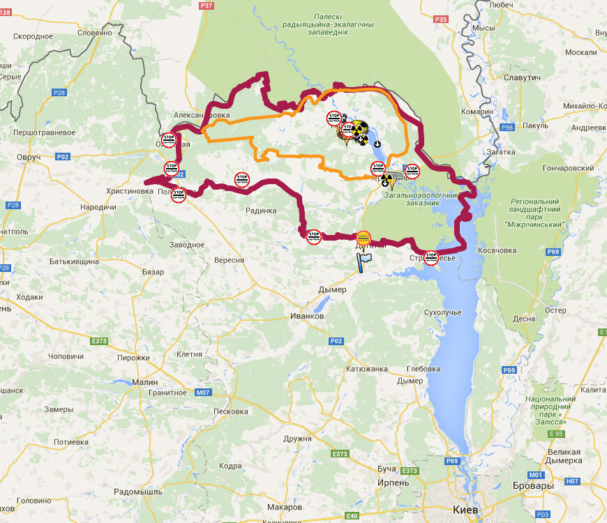 Карта чернобыльской зоны в орловской области