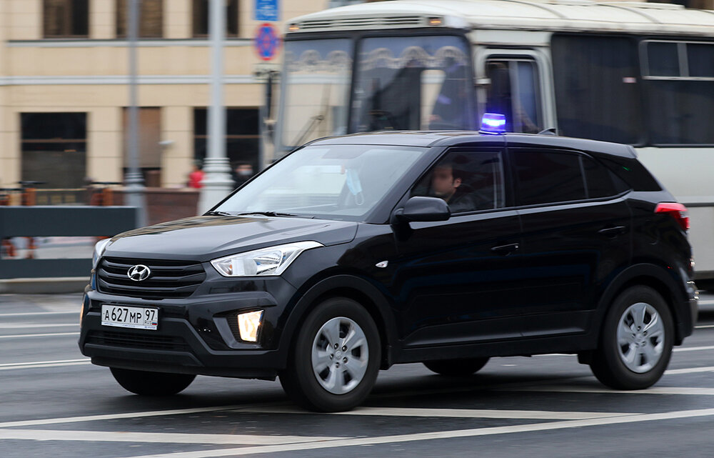 Hyundai Creta 2019 года выпуска Государственной фельдъегерской службы России. Автомобиль пришел на смену Ford Mondeo IV.