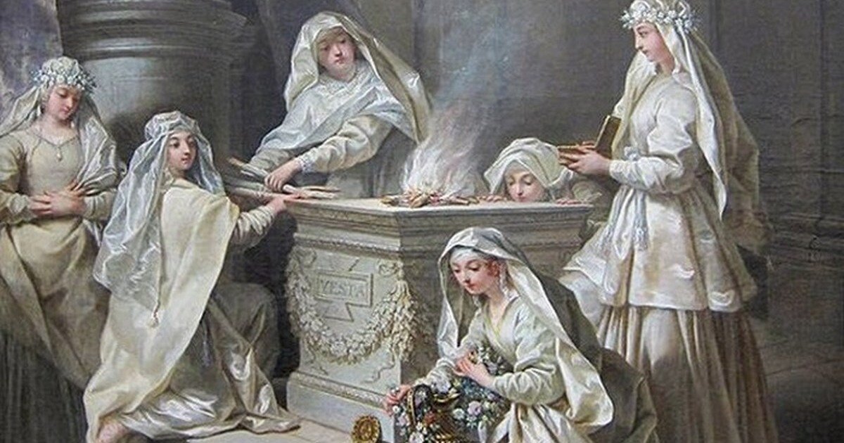 Весталки носили белые туники и покрывали голову покрывалом-суффибулум