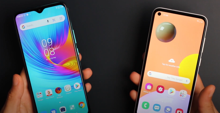 Слева Note 9 о котором есть статья на моем канале, справа Samsung Galaxy A11