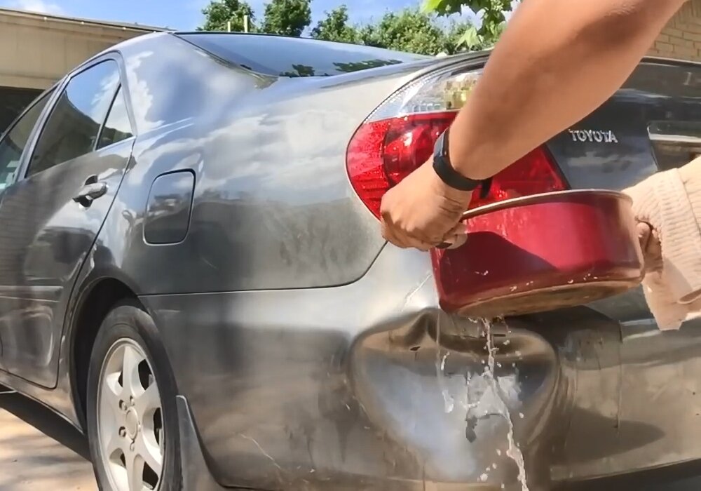 Ремонт бампера кипятком