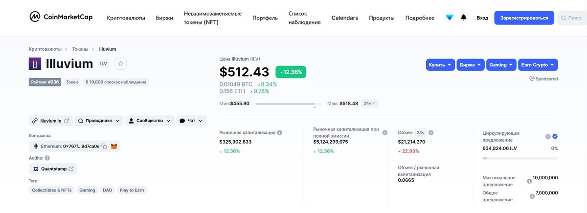 Курс ILV на 21.08.2021