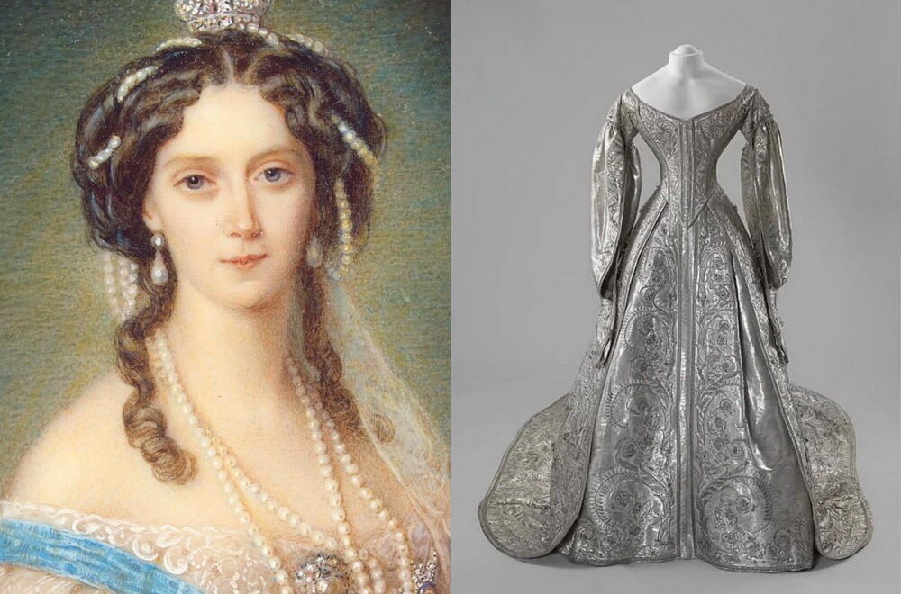 Портрет императрицы Марии Александровны, 1855 г., коронационное платье императрицы
