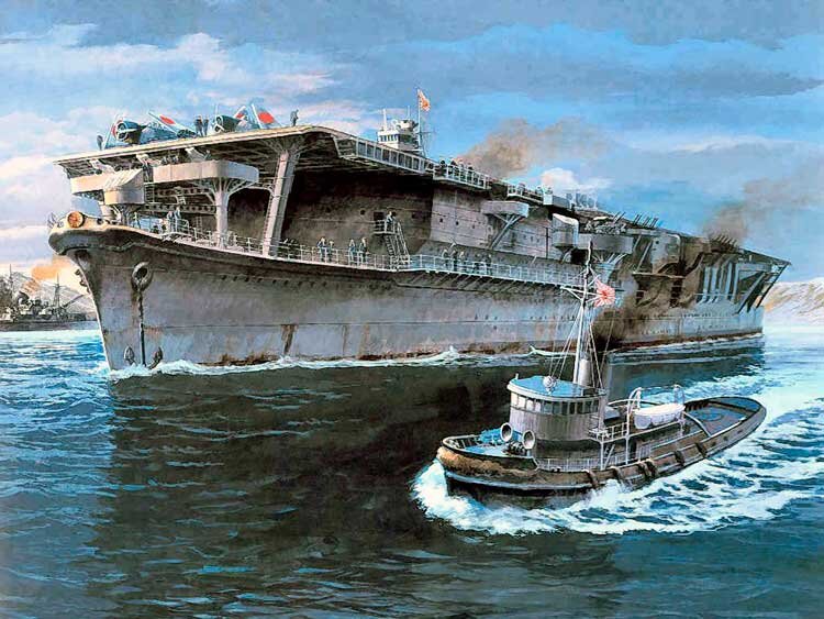 Японский авианосец "Сорю", рисунок
