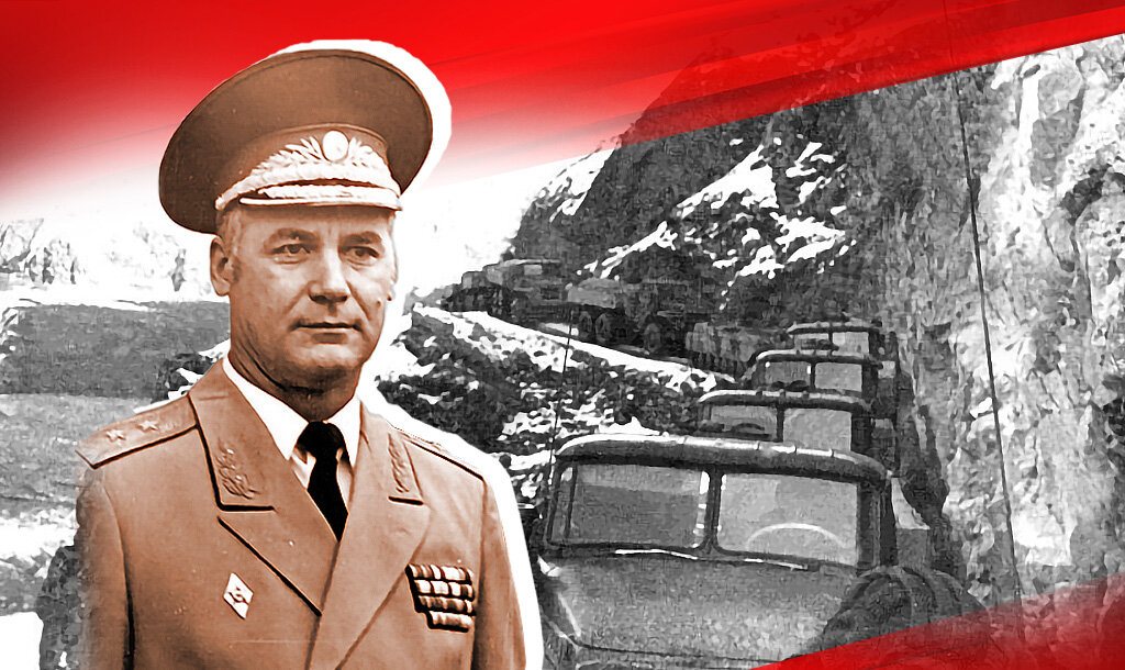 Слева: Кудлай В. С. - командир 860-го полка, справа: на марше