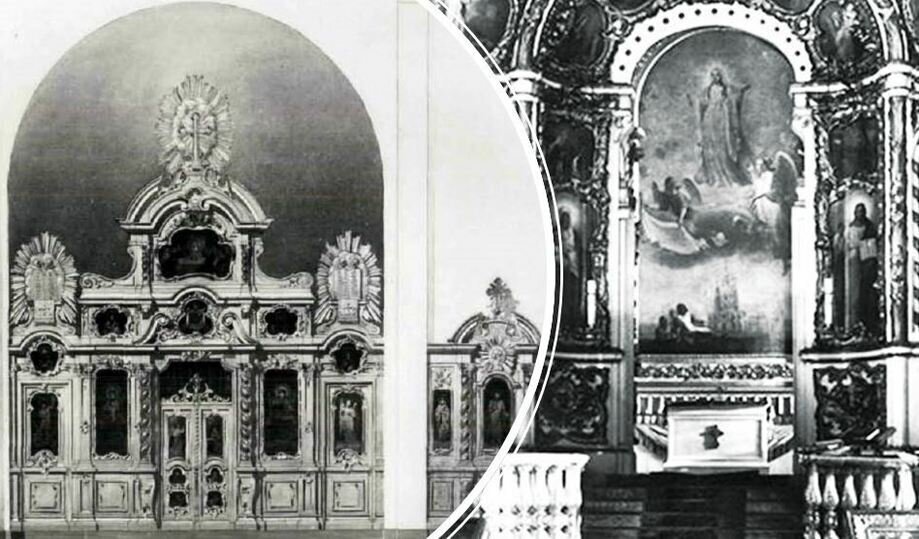 Редкий сохранившийся снимок иконостаса Смольного собора. Фото из открытых источников.