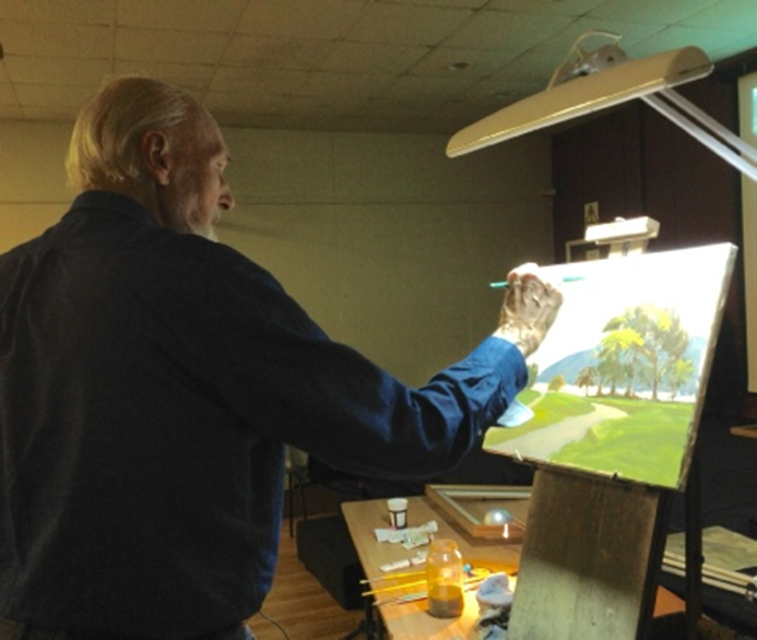 Барри Уоткин проводит мастер-класс. Фото взято http://www.southwalesartsociety.co.uk/page31.html 
