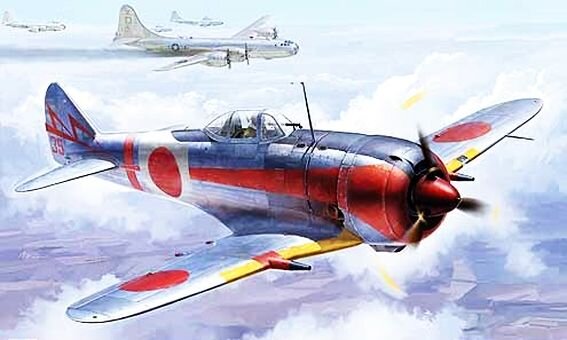 Ki-44 в бою против B-29 "Летающая суперкрепость"