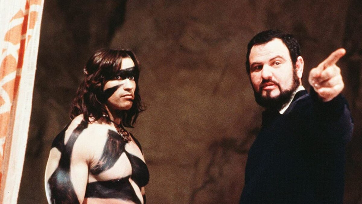 Шварценеггер и Милиус на съемках