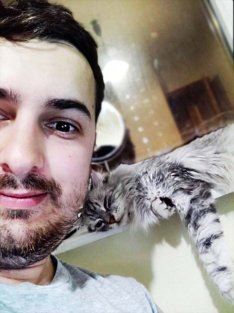 Виктор Кох и Кот Тимофей лицо Fresh SPA