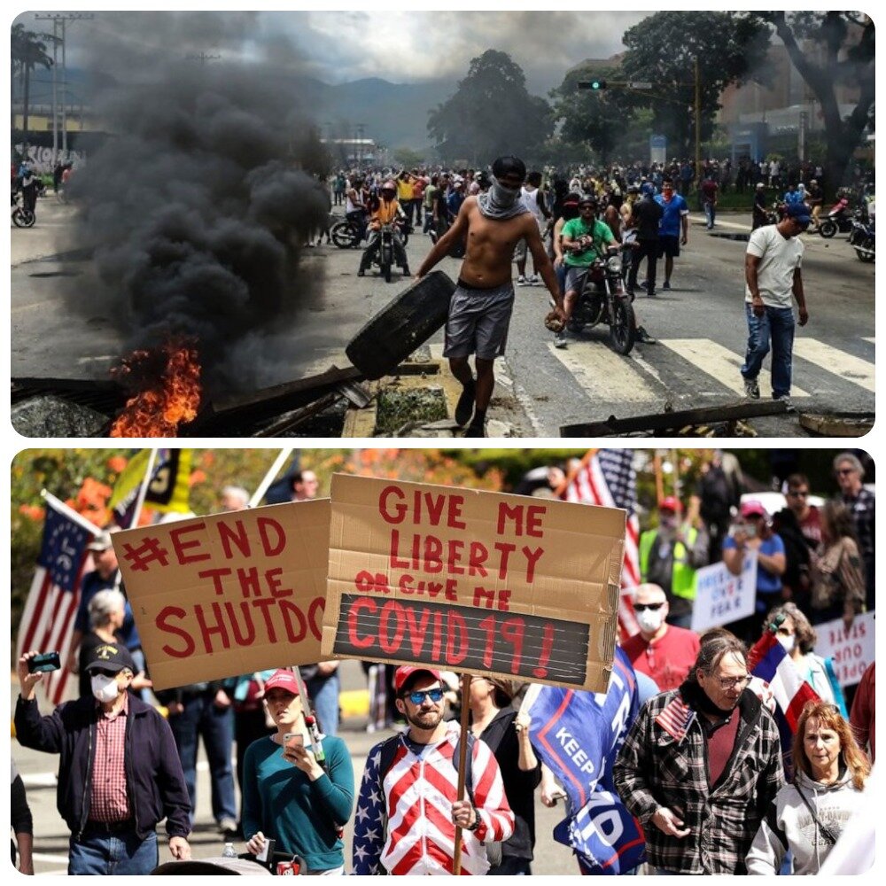 Голодные бунты Венесуэлы и митинги в США.