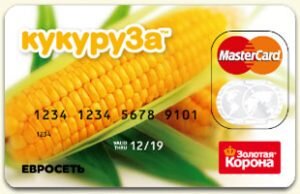 Нужно получить неименную карту в любом салоне «Евросеть». Её лучше всего получить бесплатно, положив на счет 100 руб. Эти деньги даже можно будет сразу потратить. Вот как выглядит карта: