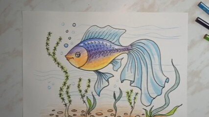 Рисунки рыбки карандашом для детей (35 фото) 🔥 Прикольные картинки и юмор