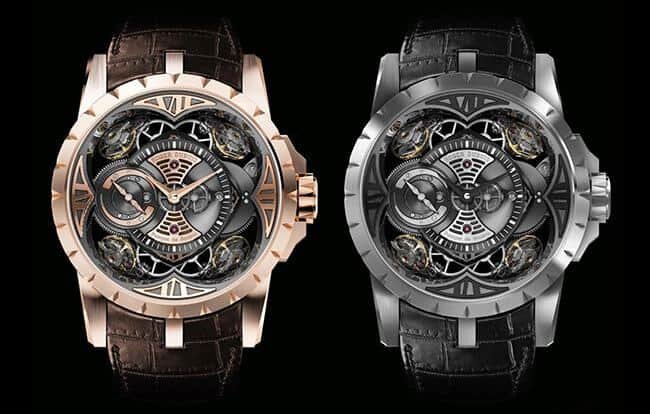  Excalibur Quatuor часового дома Roger Dubuis занимают девятую ступень рейтинга. Роже Дюбуи основатель компании делал ставку на высокое качество и запретил выпускать более 25 штук в каждой коллекции. Со дня его смерти прошло немало лет, а фирма придерживается этого правила и по сей день.