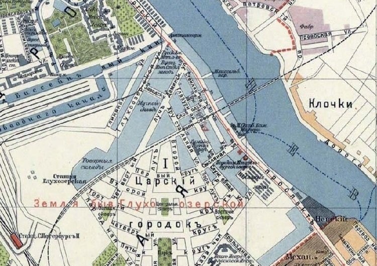 Старинная карта Петербурга со Смоляной улицей. Скан с сайта администрации СПб 