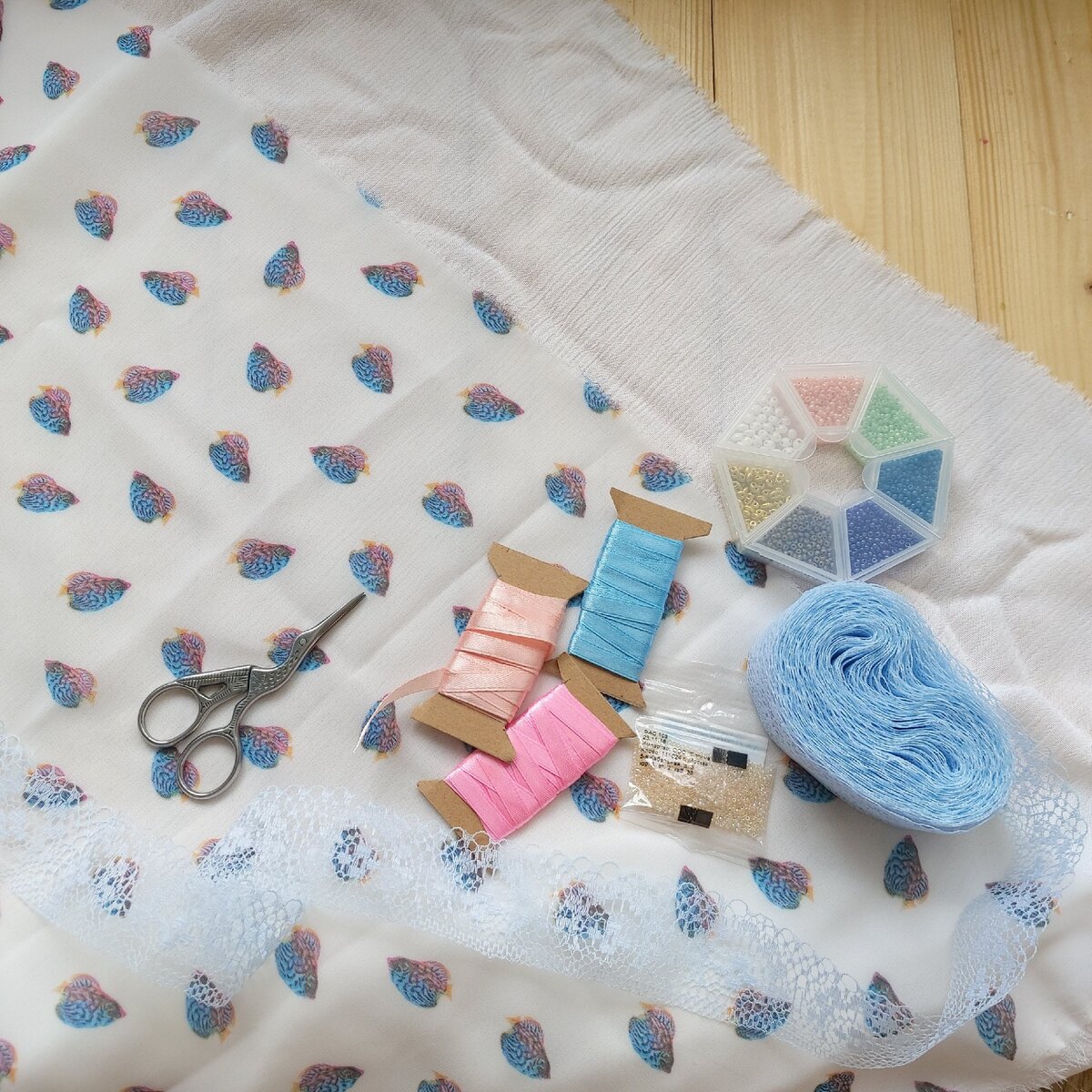 Купленная ткань+подбор материалов