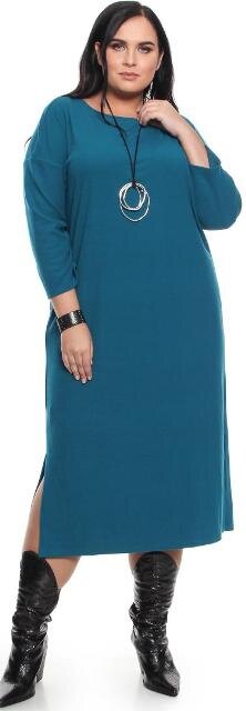 Прямое платье цвета морской волны