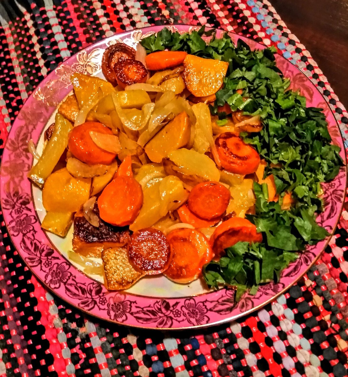 Репа жареная с морковью и луком. 