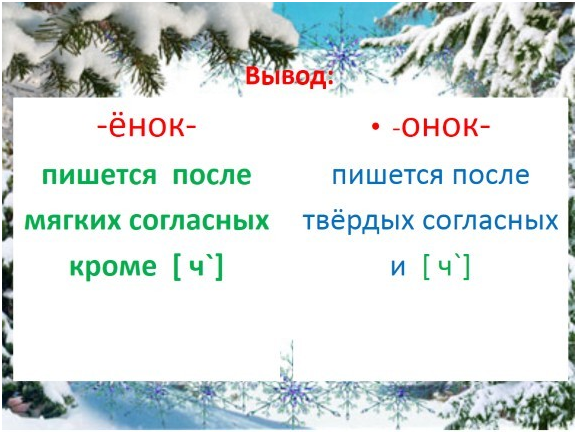 Суффикс енок. Онок и енок суффиксы правило. Онок ёнок правило написания в суффиксах. Правило написания Онок и енок суффиксы. Онок или ёнок суффикс правило.