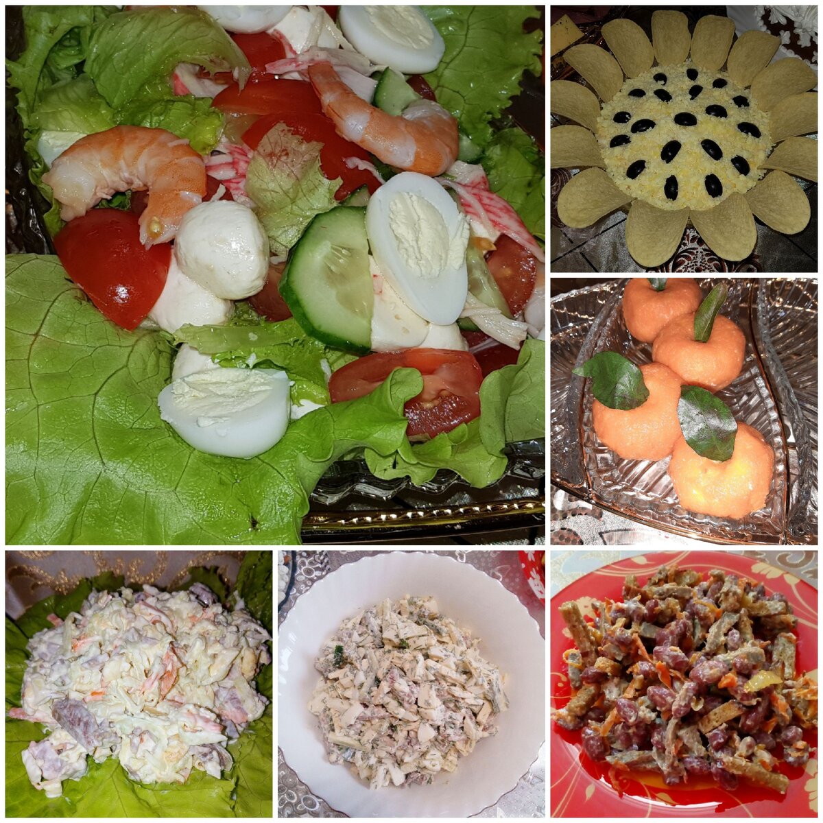 Отличные салаты для любого застолья. Вкусно, сытно, просто.  