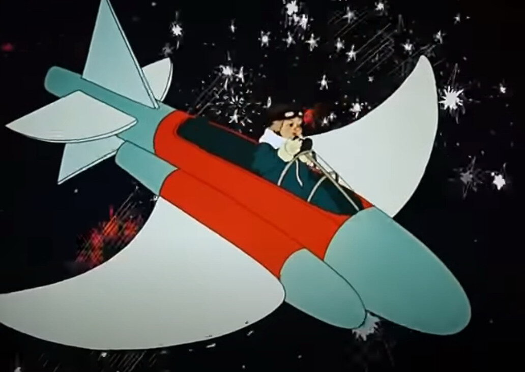 Новый год летит к Деду Морозу.  Скриншот автора.