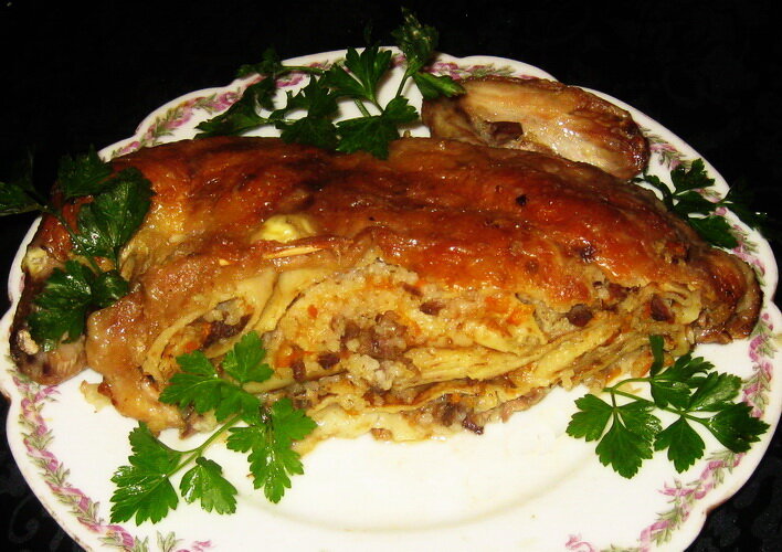курица фаршированная