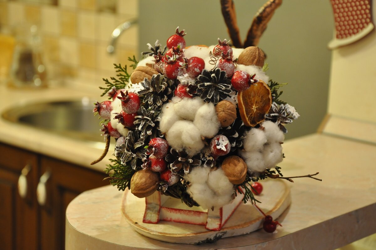 Зимний букет из подручных (т.е. подножных) материалов