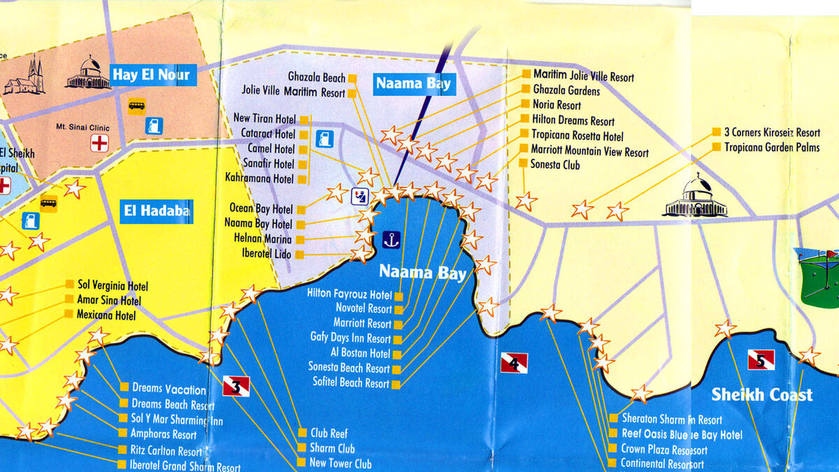 Отели шарма на карте с названиями. Шарм-Эль-Шейх на карте. Бухты Шарм Эль шейха на карте.