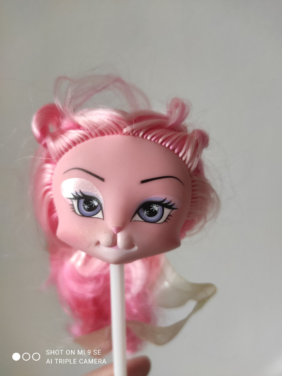 Голова розовой куклы-кошки с Aliexpress, предположительно Catwalk kitties от Lanard. Фото автора