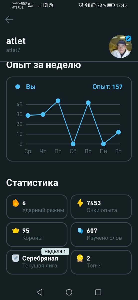 Источник:приложение Duolingo
