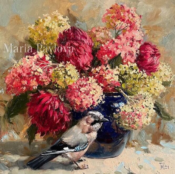 1. Работа Марии Павловой. Холст, масло, 60/60 см, 2021 год. Изображение из аккаунта Марии Павловой в Инстаграм @art_pavlova