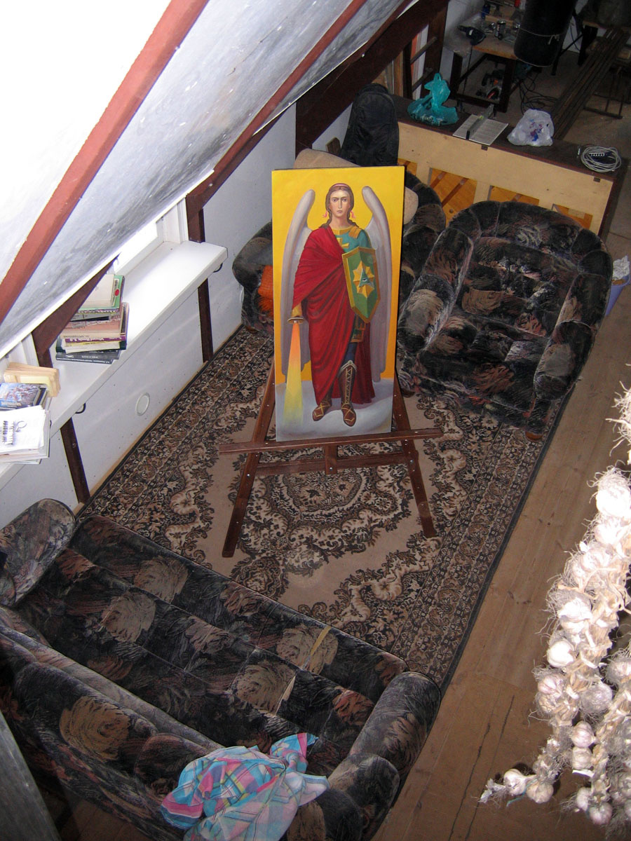 Учебное задание Арх. Михаил на доске МДФ 115х50х2. Доска на мольберте, о котором идет речь.