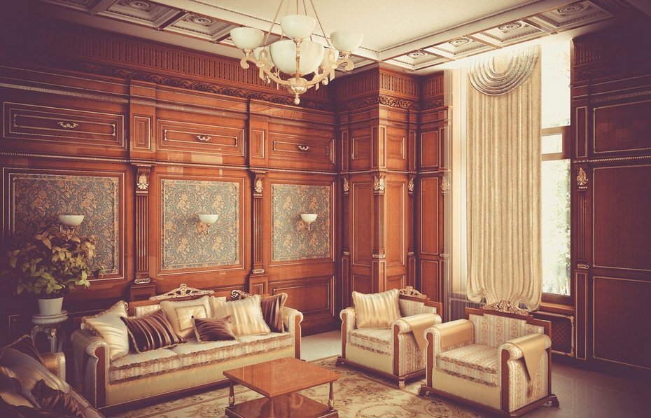 Классический интерьер на архивных фото