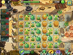 Plants vs. Zombies 2: It’s About Time, в различие от предшественника, считается даровой игрой и поддерживает вероятность приобретения монет и алмазов (особой внутриигровой валюты) для применения особых возможностей. Не обращая внимания на это, игру возможно пройти и без них. В этой ирге случаются различные обстоятельства победы на уровне. При их невыполнении вы проиграете. Игрок содержит вероятность пройти изучение, проходящее в его жилище, знакомом по 1 части игры. Вслед за тем он переносится во времени в Античный Египет, Пиратские Моря, Необузданный Запад, Далёкое Будущее, Тёмные Века, на Пляж, Замороженные Пещеры, Затерянный Мегаполис, Неоновый Микстейп Тур, Юрское Топь и Нынешний Денек.