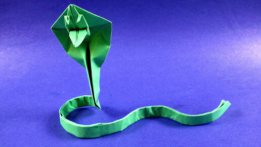 Как сделать змею из бумаги 🐍 Оригами кобра из бумаги