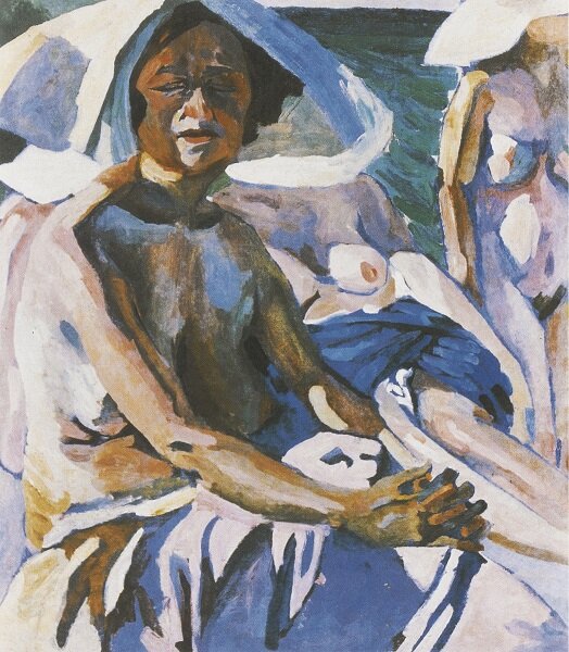 Лентулов. Купальщицы в шляпах. 1910.