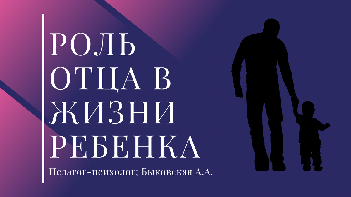 Отец в жизни ребенка: его роль и влияние» | Педагог-психолог Быковская А.А.  | Дзен