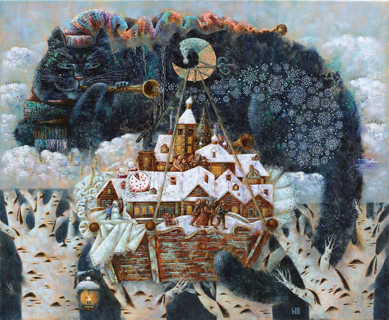 "НОЧЬ ПЕРЕД РОЖДЕСТВОМ" Художник М. Борис