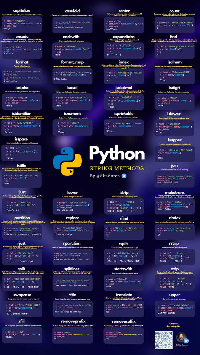 Методы и функции для работы с текстом. Шпаргалка | Секреты python | Дзен