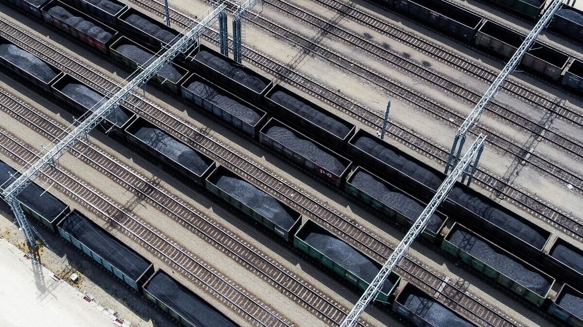    Вагоны с углем в приемочном пункте угля сортировочной станции "Панагия"© РИА Новости / Виталий Тимкив