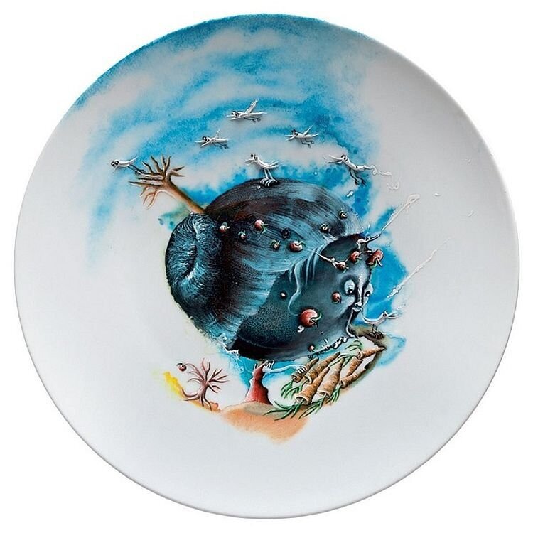 Серия тарелок для мануфактуры Бернардо. Марлен Моке, 2013 год.