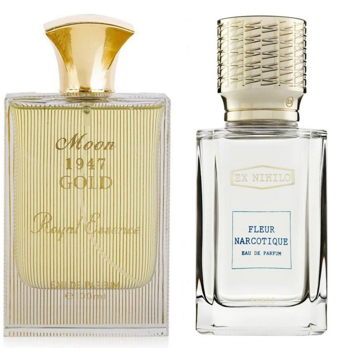 "Moon gold 1947" от Noran Perfumes от 3500 рублей за 100 мл. "Fleur narcotique" от Ex Nihilo от 14000 рублей за 100 мл. 