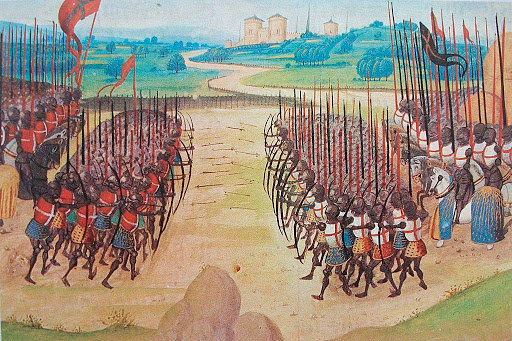 битва при креси  средневековая гравюра